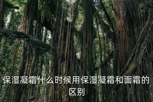 保湿凝霜什么时候用保湿凝霜和面霜的区别