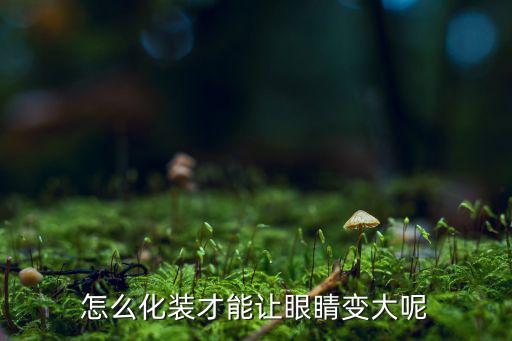 怎么样化妆才能化出大眼睛,睫毛可使眼睛增大眼部化妆小秘诀