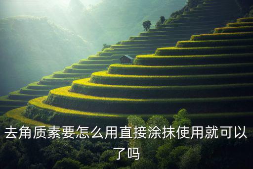 去角质素要怎么用直接涂抹使用就可以了吗