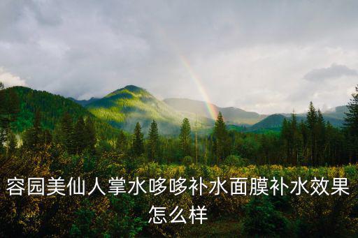 容园美的面膜怎么样,加紧通过,别堵容园美面膜怎么样