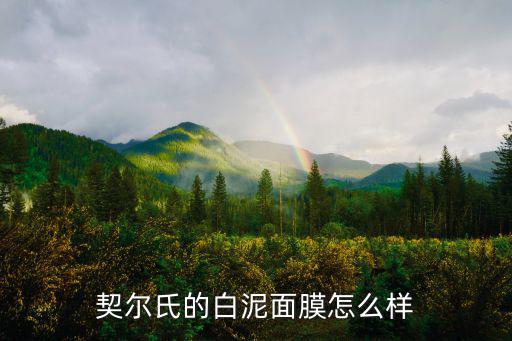 契尔氏的白泥面膜怎么样