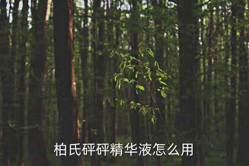 柏氏砰砰精华液怎么用