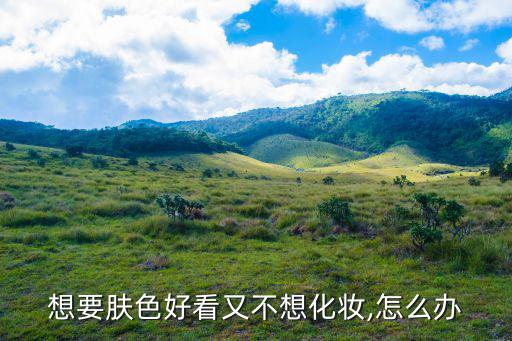 想要肤色好看又不想化妆,怎么办