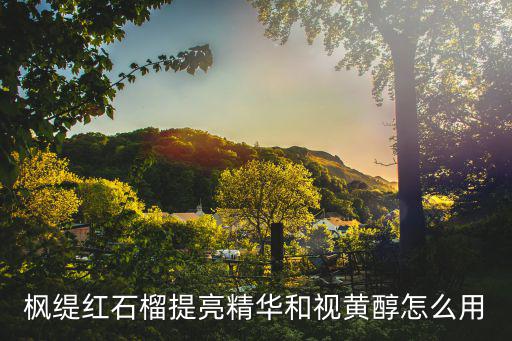 枫缇红石榴提亮精华和视黄醇怎么用