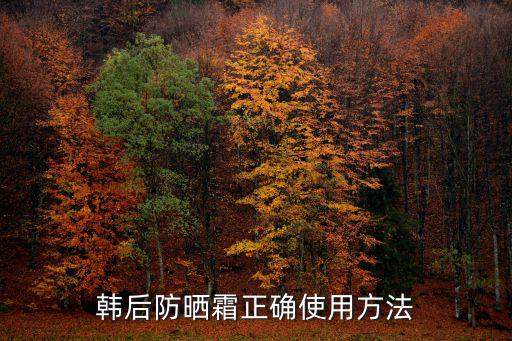 韩后防晒霜正确使用方法