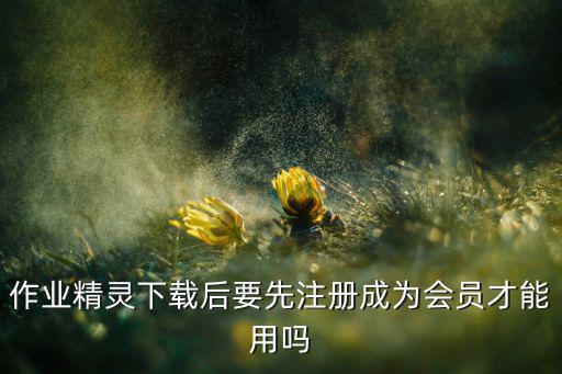 作业精灵下载后要先注册成为会员才能用吗