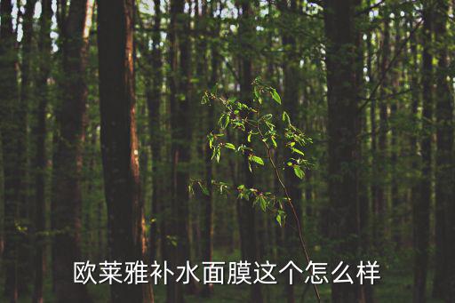 欧莱雅补水面膜这个怎么样