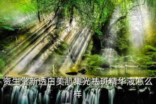 资生堂新透白美肌集光祛斑精华液怎么样