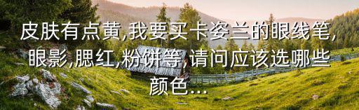 皮肤有点黄,我要买卡姿兰的眼线笔,眼影,腮红,粉饼等,请问应该选哪些颜色...