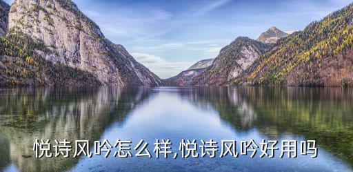 悦诗风吟怎么样,悦诗风吟好用吗