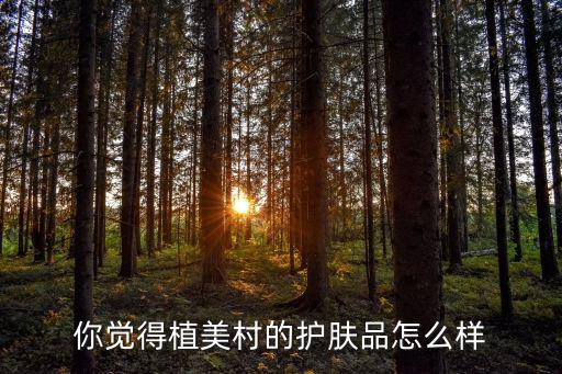 你觉得植美村的护肤品怎么样