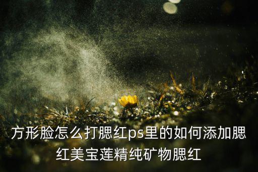 方形脸怎么打腮红ps里的如何添加腮红美宝莲精纯矿物腮红