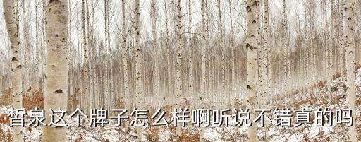 皙泉这个牌子怎么样啊听说不错真的吗