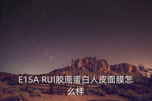 E1SA RUI胶原蛋白人皮面膜怎么样
