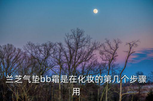 兰芝气垫bb霜是在化妆的第几个步骤用