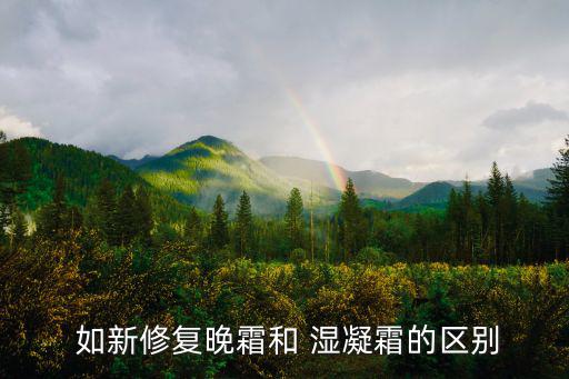  如新修复晚霜和 湿凝霜的区别
