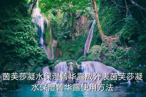 茵芙莎凝水保湿菁华露成分表茵芙莎凝水保湿菁华露使用方法