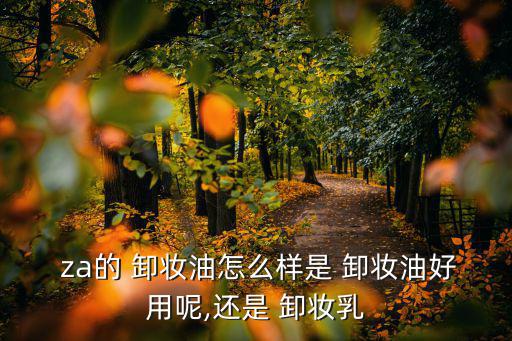  za的 卸妆油怎么样是 卸妆油好用呢,还是 卸妆乳