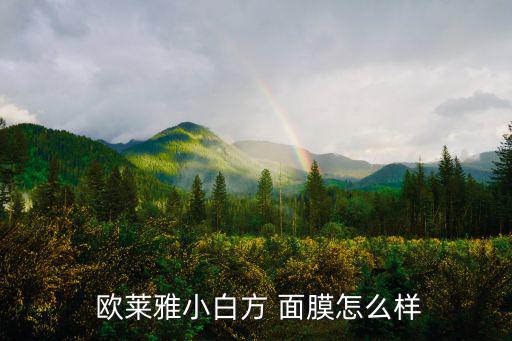  欧莱雅小白方 面膜怎么样