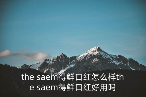 the saem得鲜口红怎么样the saem得鲜口红好用吗