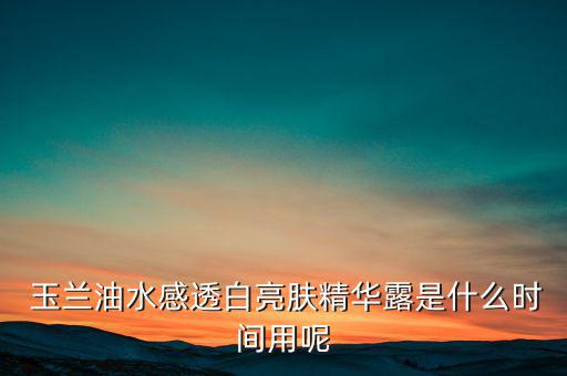  玉兰油水感透白亮肤精华露是什么时间用呢