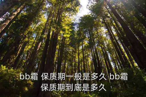  bb霜 保质期一般是多久 bb霜 保质期到底是多久