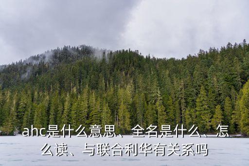  ahc是什么意思、全名是什么、怎么读、与联合利华有关系吗