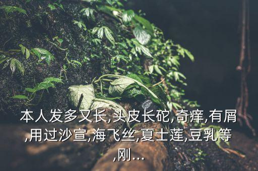 本人发多又长,头皮长砣,奇痒,有屑,用过沙宣,海飞丝,夏士莲,豆乳等,刚...