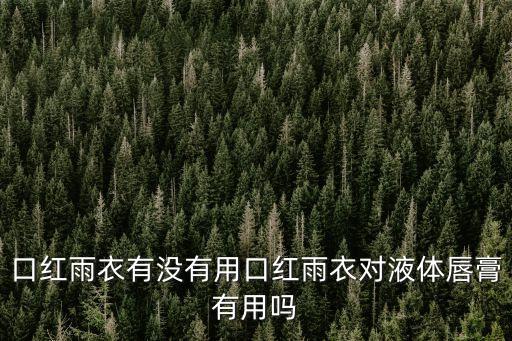 口红雨衣有没有用口红雨衣对液体唇膏有用吗