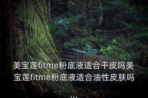 美宝莲fitme粉底液适合干皮吗美宝莲fitme粉底液适合油性皮肤吗...