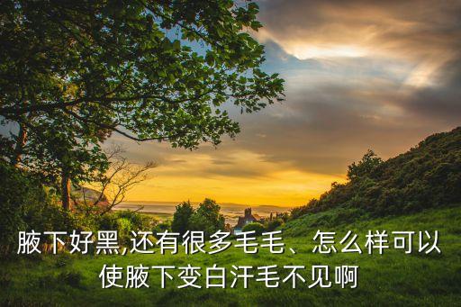 腋下好黑,还有很多毛毛、怎么样可以使腋下变白汗毛不见啊