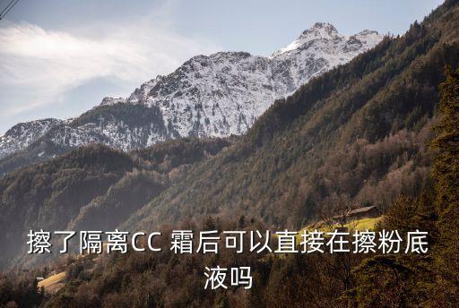 擦了隔离CC 霜后可以直接在擦粉底液吗