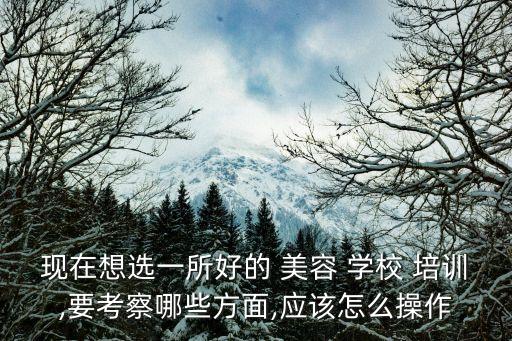 现在想选一所好的 美容 学校 培训,要考察哪些方面,应该怎么操作