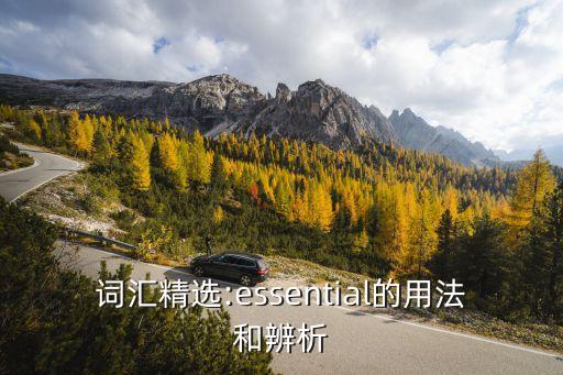 词汇精选:essential的用法和辨析