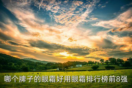 哪个牌子的眼霜好用眼霜排行榜前8强