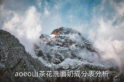 aoeo山茶花洗面奶成分表分析