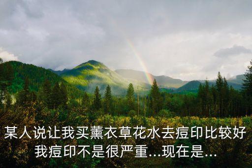 某人说让我买薰衣草花水去痘印比较好我痘印不是很严重...现在是...