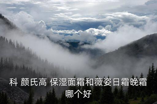 科 颜氏高 保湿面霜和薇姿日霜晚霜哪个好