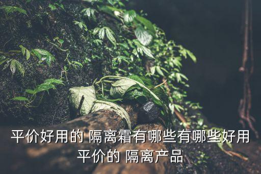 平价好用的 隔离霜有哪些有哪些好用平价的 隔离产品