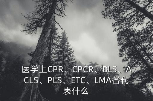 医学上CPR、CPCR、BLS、ACLS、PLS、ETC、LMA各代表什么