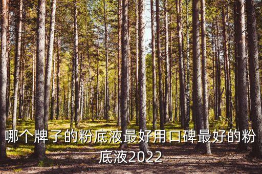 哪个牌子的粉底液最好用口碑最好的粉底液2022