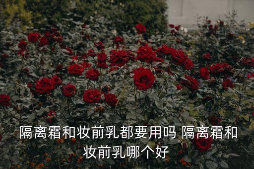  隔离霜和妆前乳都要用吗 隔离霜和妆前乳哪个好