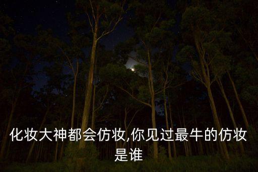 化妆大神都会仿妆,你见过最牛的仿妆是谁