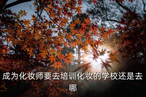 成为化妆师要去培训化妆的学校还是去哪