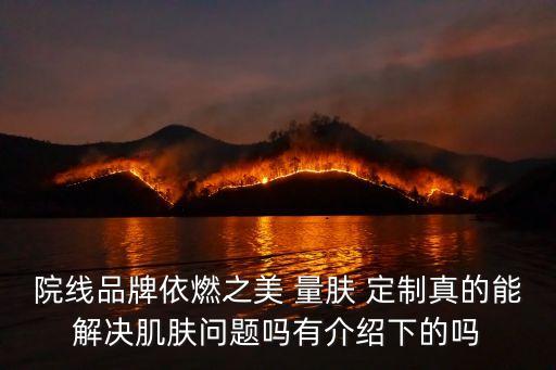 院线品牌依燃之美 量肤 定制真的能解决肌肤问题吗有介绍下的吗