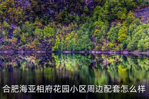 合肥海亚相府花园小区周边配套怎么样