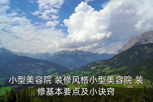 小型美容院 装修风格小型美容院 装修基本要点及小诀窍