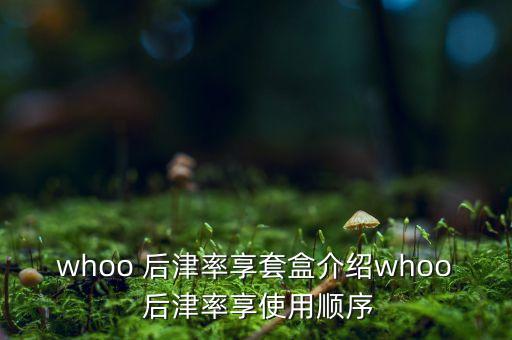 whoo 后津率享套盒介绍whoo 后津率享使用顺序