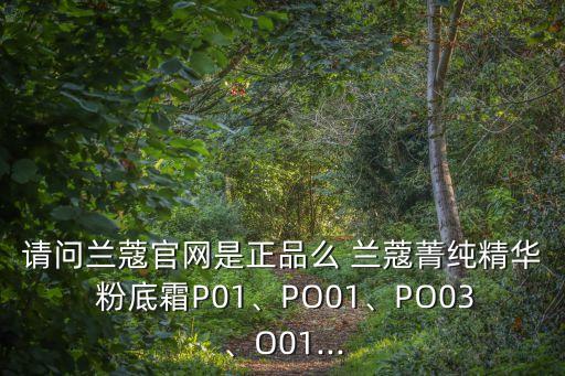 请问兰蔻官网是正品么 兰蔻菁纯精华 粉底霜P01、PO01、PO03、O01...