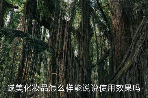诚美化妆品怎么样能说说使用效果吗